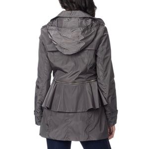 Betsey Johnson Convertible Ruffle Anorak Gray Convertible Trench NEW